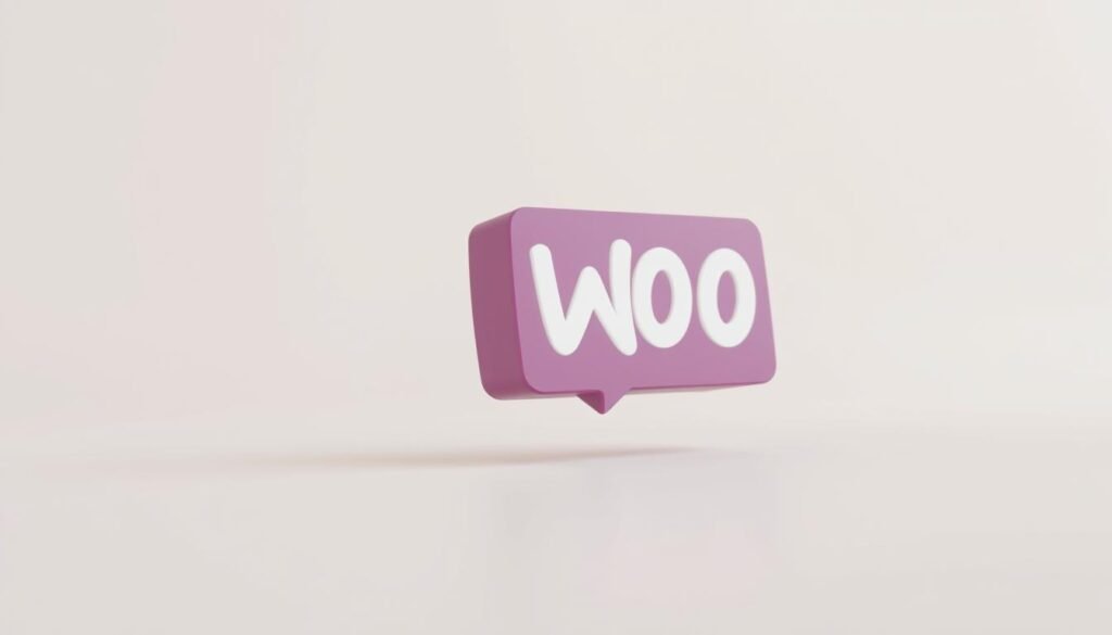 A detailed 3D rendering of the WooCommerce plugin logo, presented on a clean, minimal background. The logo is prominently displayed, crafted with precision and vibrant colors. The lighting is soft and diffused, creating a professional, high-quality appearance. The camera angle is slightly elevated, providing a clear, unobstructed view of the logo. The overall mood is one of simplicity, clarity, and a focus on the essential eCommerce functionality the plugin offers.
