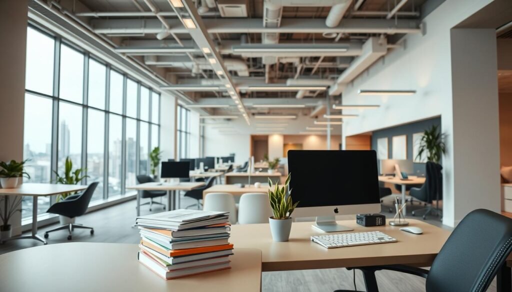A modern, minimalist office interior with a focus on affordability and efficiency. In the foreground, a developer's desk with a sleek, minimalist computer setup, along with a stack of well-organized files and a potted plant, conveying a sense of productivity and attention to detail. The middle ground features a mix of open workspaces and collaborative areas, with simple yet functional furniture, good lighting, and a neutral color palette. In the background, a large window overlooking a cityscape, suggesting a connection to the outside world and a sense of openness and transparency. The overall atmosphere is one of understated sophistication, where form and function are balanced to create a conducive environment for cost-effective, high-quality IT development. A modern, minimalist office interior with a focus on affordability and efficiency. In the foreground, a developer's desk with a sleek, minimalist computer setup, along with a stack of well-organized files and a potted plant, conveying a sense of productivity and attention to detail. The middle ground features a mix of open workspaces and collaborative areas, with simple yet functional furniture, good lighting, and a neutral color palette. In the background, a large window overlooking a cityscape, suggesting a connection to the outside world and a sense of openness and transparency. The overall atmosphere is one of understated sophistication, where form and function are balanced to create a conducive environment for cost-effective, high-quality IT development.