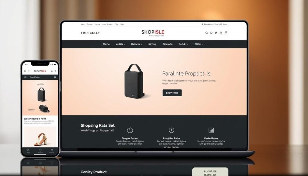 A sleek and modern mobile-first WooCommerce theme, ShopIsle showcases a beautifully designed online store with a responsive, clean, and minimalist interface. Set against a warm, soft-lit background, the theme's homepage displays a captivating hero section featuring a high-quality product image, followed by well-organized sections highlighting the shop's key features and offerings. The layout seamlessly adapts to various screen sizes, ensuring a seamless shopping experience on both desktop and mobile devices. Subtle textures, elegant typography, and a carefully curated color palette create a visually appealing and user-friendly interface that draws the viewer's attention to the products. A sleek and modern mobile-first WooCommerce theme, ShopIsle showcases a beautifully designed online store with a responsive, clean, and minimalist interface. Set against a warm, soft-lit background, the theme's homepage displays a captivating hero section featuring a high-quality product image, followed by well-organized sections highlighting the shop's key features and offerings. The layout seamlessly adapts to various screen sizes, ensuring a seamless shopping experience on both desktop and mobile devices. Subtle textures, elegant typography, and a carefully curated color palette create a visually appealing and user-friendly interface that draws the viewer's attention to the products.