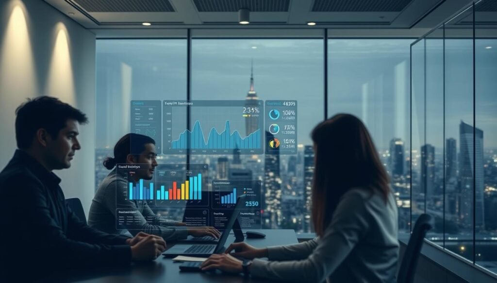 A tranquil office setting, bathed in soft, diffused lighting. In the foreground, a team of IT professionals collaborating intently, their expressions conveying a sense of diligence and focus. In the middle ground, a digital dashboard displaying key metrics and performance indicators, reflecting the efficiency and transparency of the outsourced IT services. In the background, a panoramic view of a bustling city skyline, symbolizing the global reach and adaptability of the outsourcing solution. The overall atmosphere exudes a palpable air of professionalism, reliability, and risk mitigation, perfectly encapsulating the essence of "outsource IT development services." A tranquil office setting, bathed in soft, diffused lighting. In the foreground, a team of IT professionals collaborating intently, their expressions conveying a sense of diligence and focus. In the middle ground, a digital dashboard displaying key metrics and performance indicators, reflecting the efficiency and transparency of the outsourced IT services. In the background, a panoramic view of a bustling city skyline, symbolizing the global reach and adaptability of the outsourcing solution. The overall atmosphere exudes a palpable air of professionalism, reliability, and risk mitigation, perfectly encapsulating the essence of "outsource IT development services."