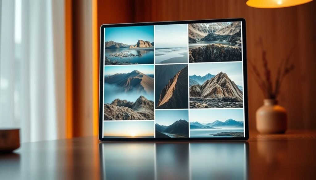 An elegant image gallery plugin showcasing stunning photography. A sleek, minimalist interface with carefully curated images displayed in a grid layout, bathed in warm, soft lighting. A subtle depth of field creates a sense of depth and dimensionality. The frame is slightly tilted, creating a dynamic, modern composition. The gallery's navigation controls are discreetly integrated, allowing the viewer to focus on the captivating visuals. An atmosphere of refined sophistication and artistic expression permeates the scene, inspiring creativity and a desire to explore the collection.