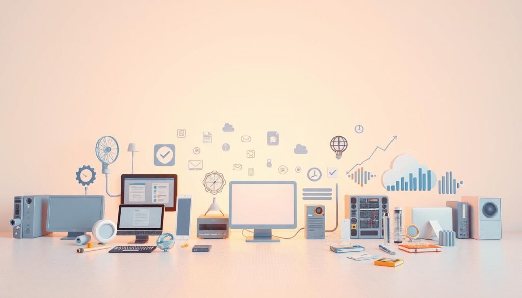 a highly detailed, realistic 3D rendering of an assortment of IT development services, including software engineering, web development, mobile app development, cloud computing, and data analytics, set against a clean, minimalist background with a warm, professional atmosphere. The services are represented by various technological icons, devices, and tools in the foreground, with a subtle grid-like pattern in the middle ground. Soft, directional lighting illuminates the scene, creating depth and emphasizing the importance of each service. The overall composition conveys the comprehensive nature of IT development services and the expertise required to deliver them effectively. a highly detailed, realistic 3D rendering of an assortment of IT development services, including software engineering, web development, mobile app development, cloud computing, and data analytics, set against a clean, minimalist background with a warm, professional atmosphere. The services are represented by various technological icons, devices, and tools in the foreground, with a subtle grid-like pattern in the middle ground. Soft, directional lighting illuminates the scene, creating depth and emphasizing the importance of each service. The overall composition conveys the comprehensive nature of IT development services and the expertise required to deliver them effectively.